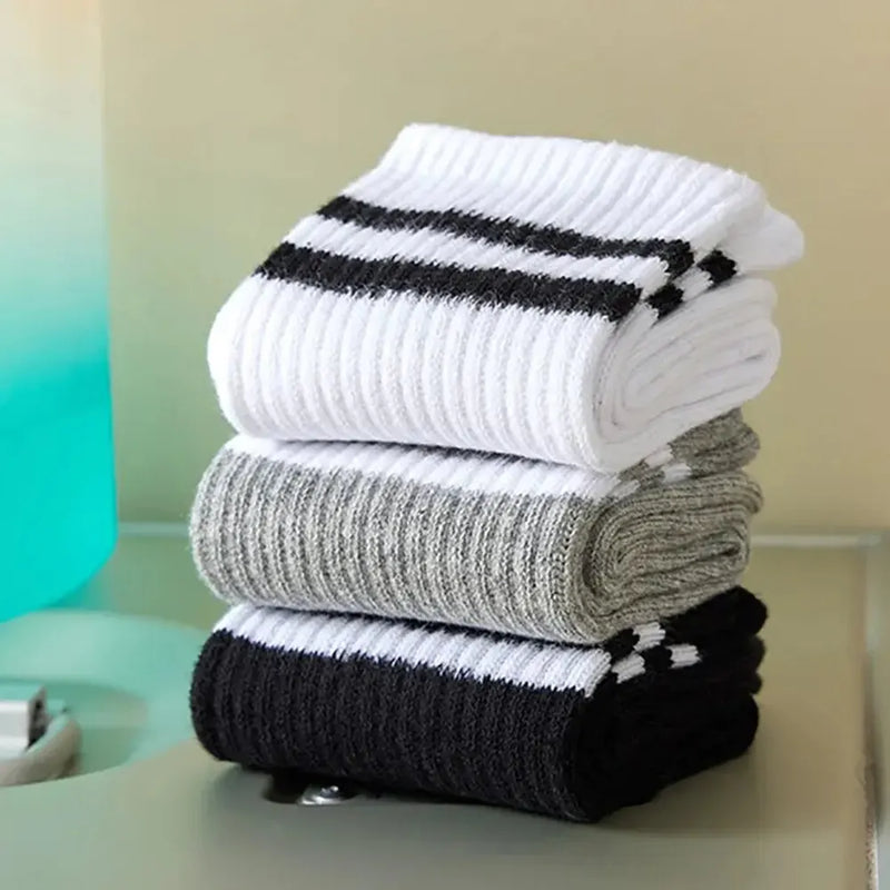 6 Pares de Meias Cores Sólidas - Poliamida com Absorção de suor, respiráveis e confortáveis