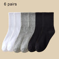 6 Pares de Meias Cores Sólidas - Poliamida com Absorção de suor, respiráveis e confortáveis