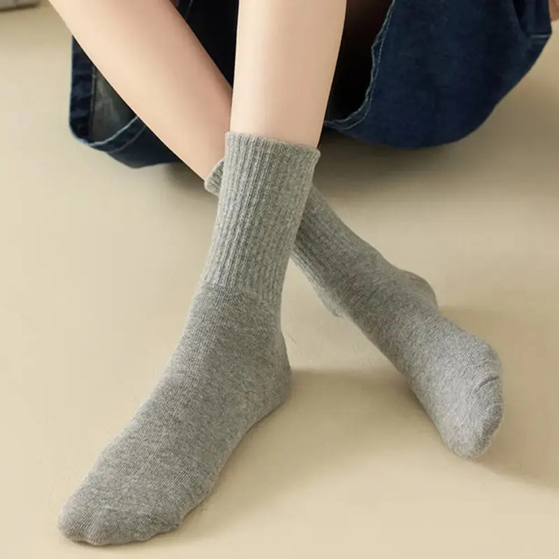 6 Pares de Meias Cores Sólidas - Poliamida com Absorção de suor, respiráveis e confortáveis
