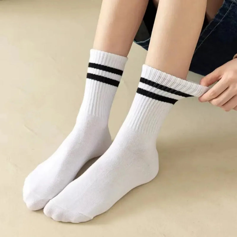 6 Pares de Meias Cores Sólidas - Poliamida com Absorção de suor, respiráveis e confortáveis