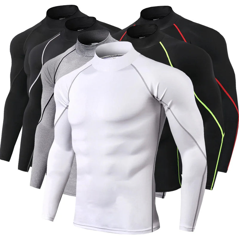 Camisa Esportiva de Compressão - Gola Média